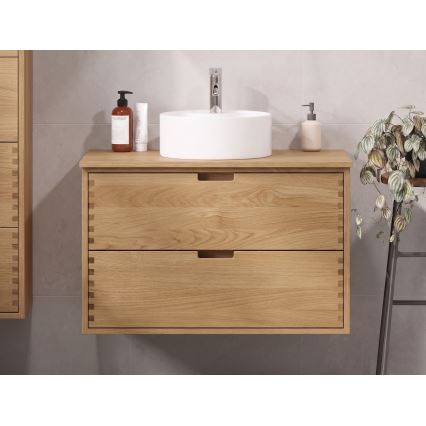 Bänkskiva till tvättställ FOREST 100 cm beige/ek