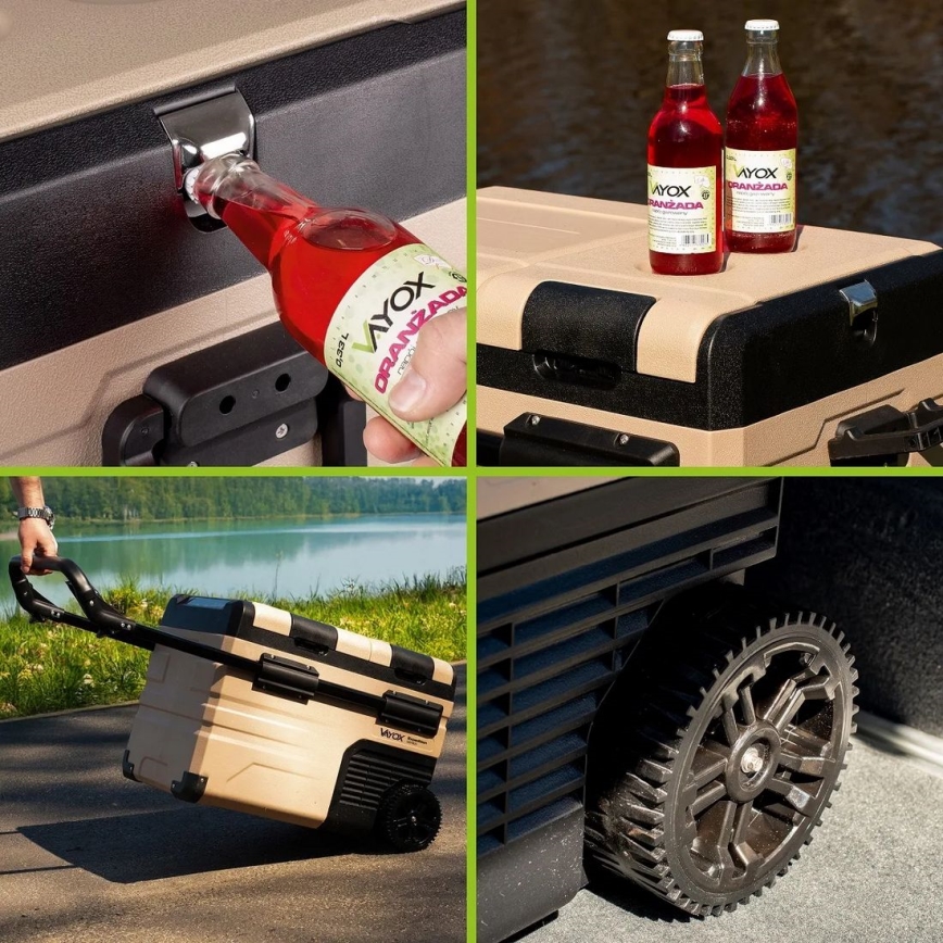 Bärbar Bilkylskåp med LCD display 39 l 230V/12V/24V brun