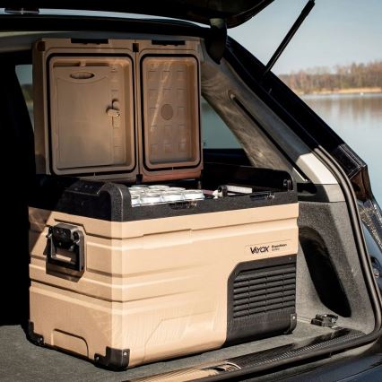 Bärbar Bilkylskåp med LCD display 39 l 230V/12V/24V brun