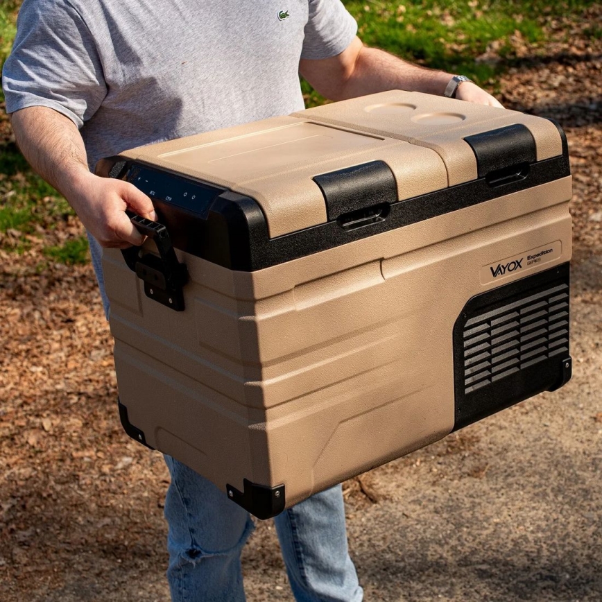 Bärbar Bilkylskåp med LCD display 39 l 230V/12V/24V brun