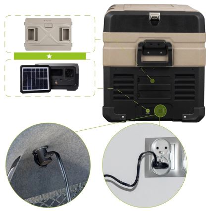 Bärbar Bilkylskåp med LCD display 39 l 230V/12V/24V brun