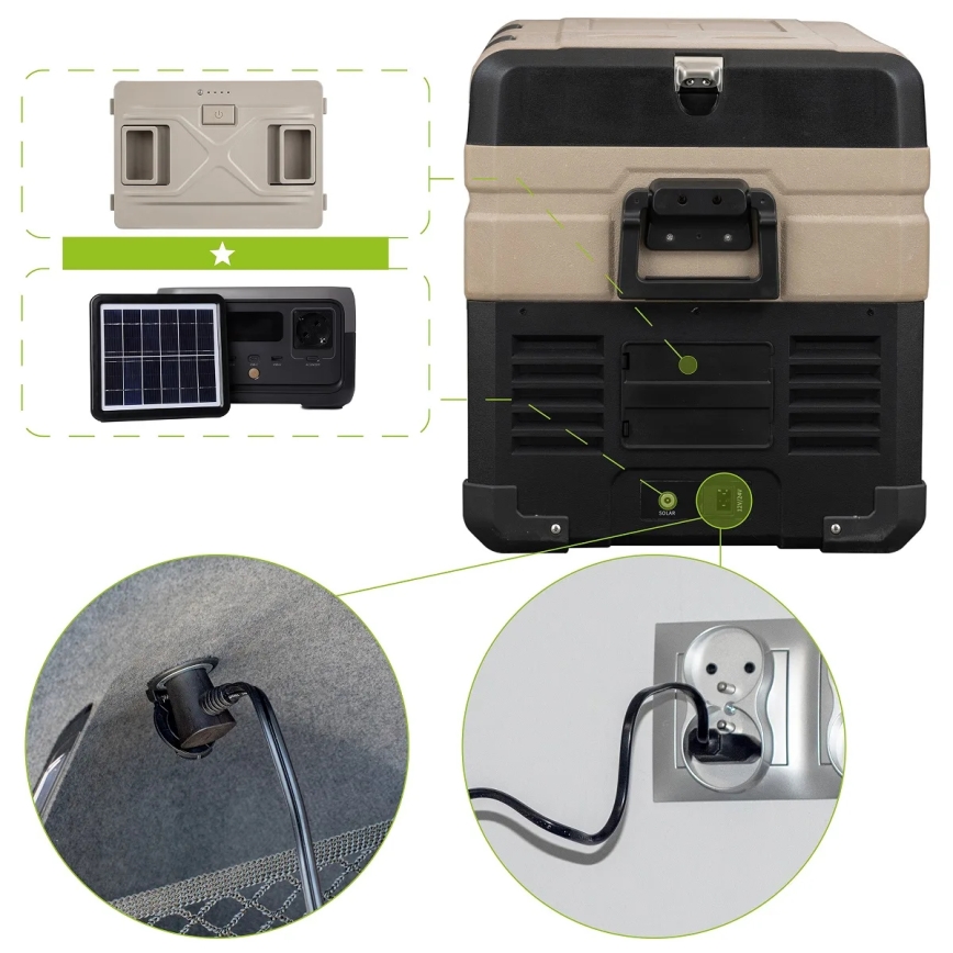 Bärbar Bilkylskåp med LCD display 39 l 230V/12V/24V brun