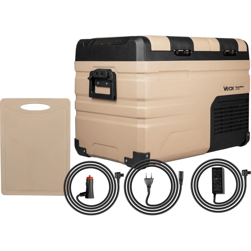 Bärbar Bilkylskåp med LCD display 39 l 230V/12V/24V brun