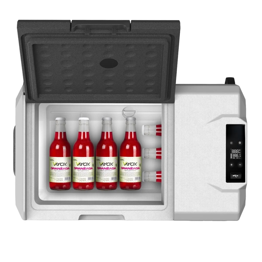 Bärbar Bilkylskåp med LCD display 40 l 230V/12V/24V svart