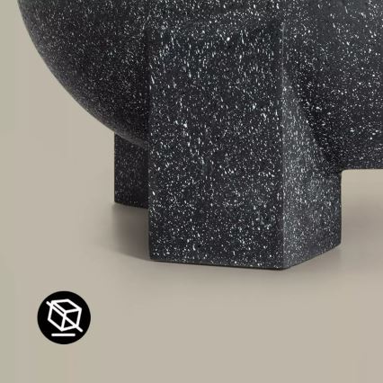 Bärbar eldstad med grillgaller 79,5 x 38 cm, svart/mörk granit