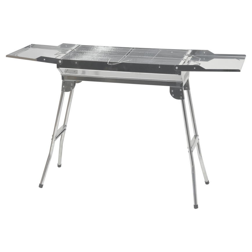 Bärbar kolgrill glänsande krom