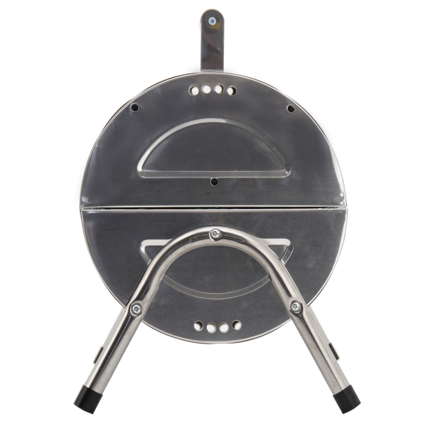 Bärbar kolgrill glänsande krom
