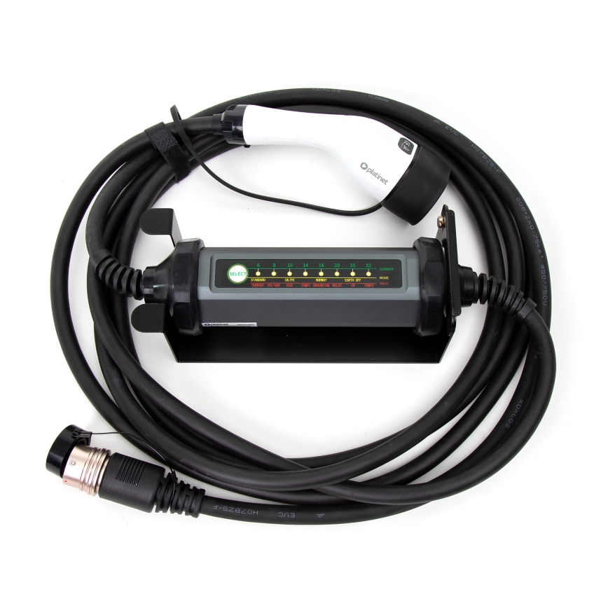 Bärbar laddare för elbilar med 4 adaptrar Type 2 32A/480V 22kW 5m IP67