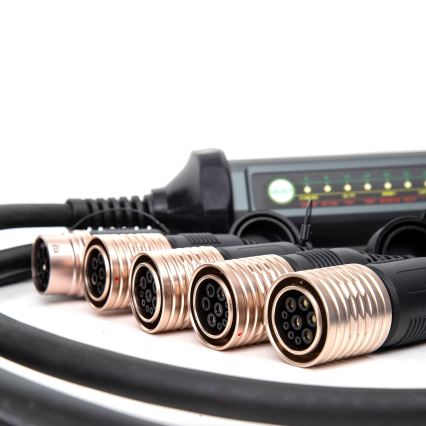 Bärbar laddare för elbilar med 4 adaptrar Type 2 32A/480V 22kW 5m IP67