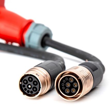 Bärbar laddare för elbilar med 4 adaptrar Type 2 32A/480V 22kW 5m IP67