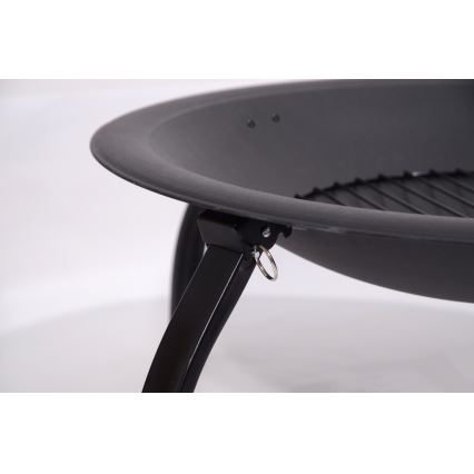 Bärbar lägereld med galler svart