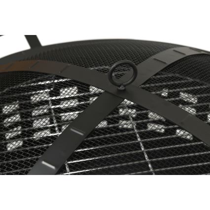 Bärbar lägereld med galler svart