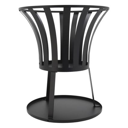 Bärbar trä lägereld med galler i svart