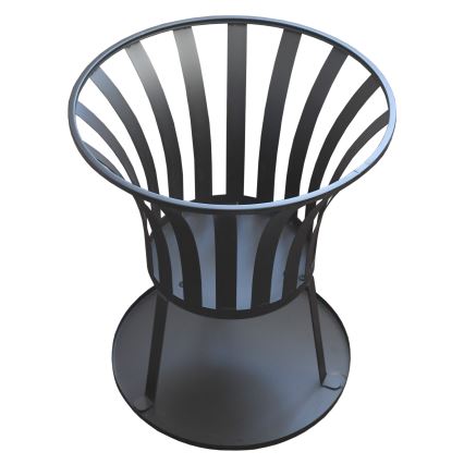 Bärbar trä lägereld med galler i svart