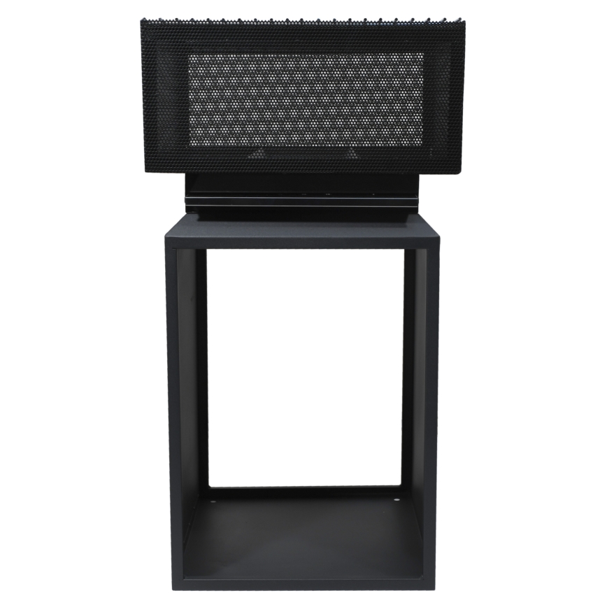 Bärbar trä lägereld med galler i svart