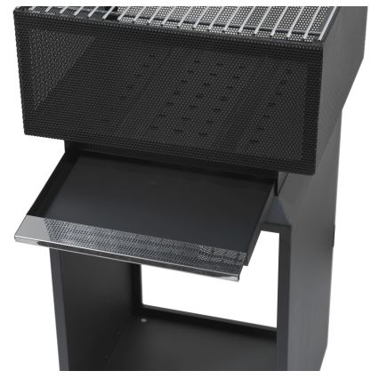 Bärbar trä lägereld med galler i svart