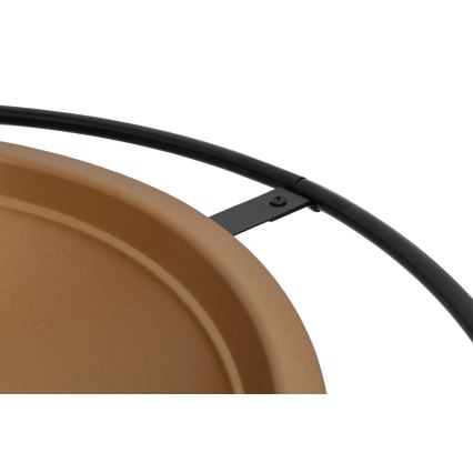 Bärbar trä lägereld med galler svart/koppar