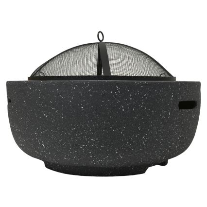 Bärbar trälägereld med galler antracit