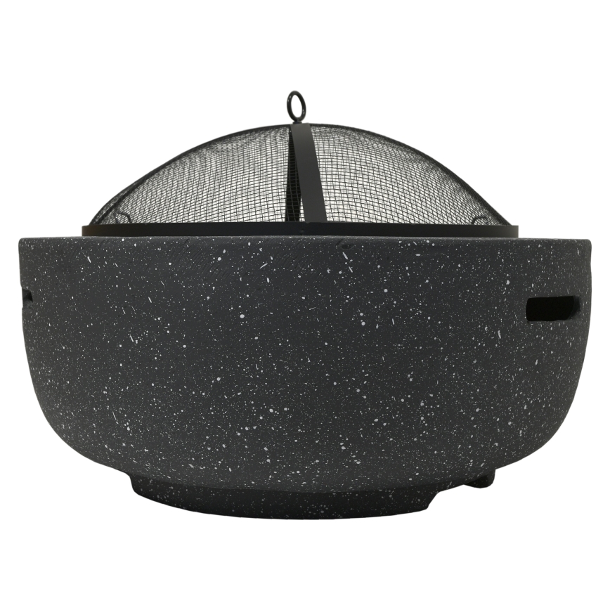 Bärbar trälägereld med galler antracit