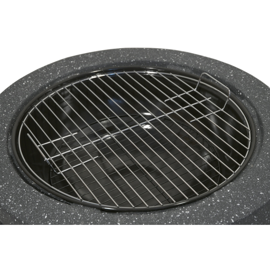 Bärbar trälägereld med galler antracit