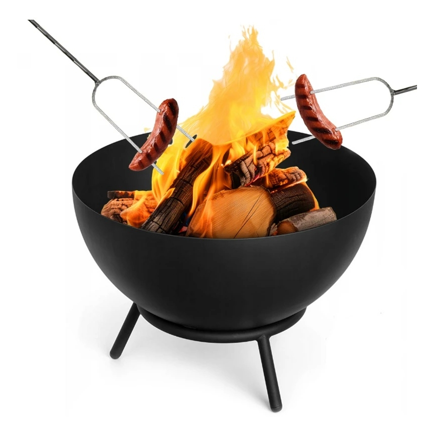 Bärbar vedeldad eldstad 57x30 cm svart