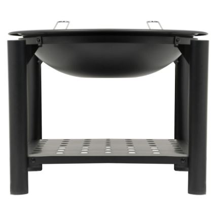 Bärbar vedeldad eldstad med galler, 48 cm