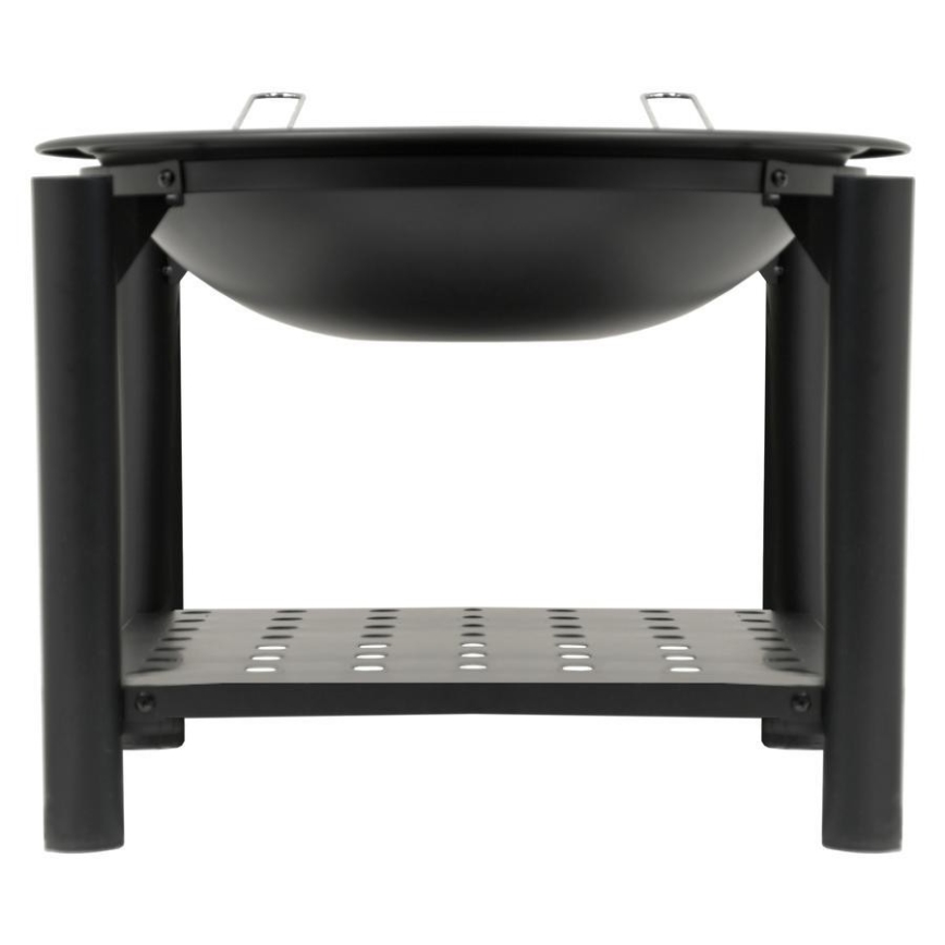 Bärbar vedeldad eldstad med galler, 48 cm