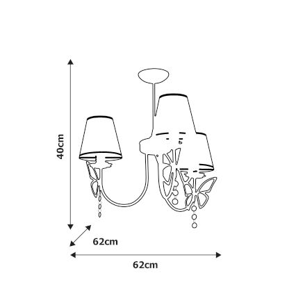 Barn Hängande Ljuskrona CHARLOTTE 3xE14/40W/230V