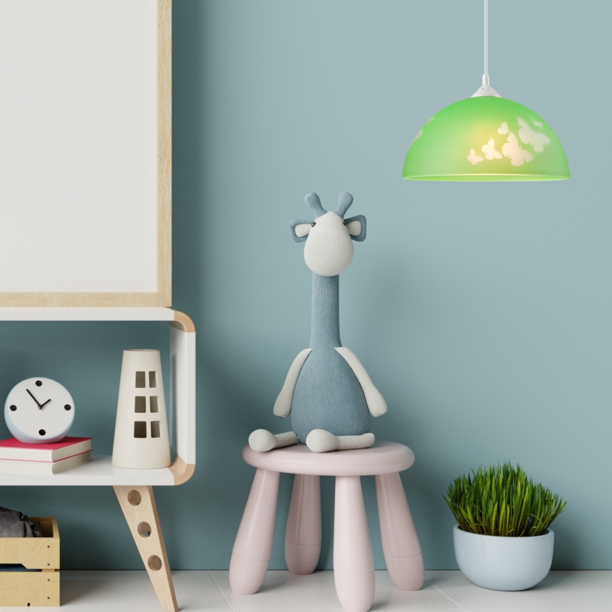 Barn Hängande Ljuskrona med snöre 1xE27/60W/230V