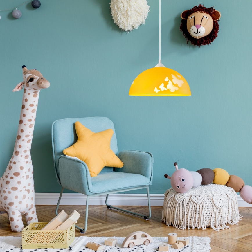 Barn Hängande Ljuskrona med snöre 1xE27/60W/230V