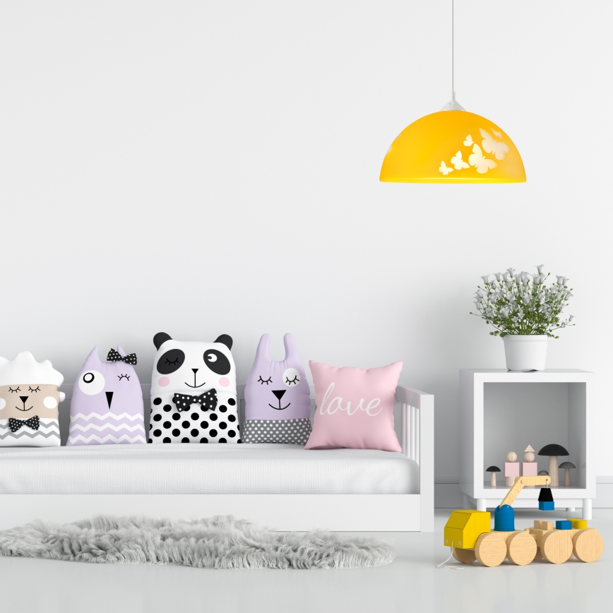 Barn Hängande Ljuskrona med snöre 1xE27/60W/230V