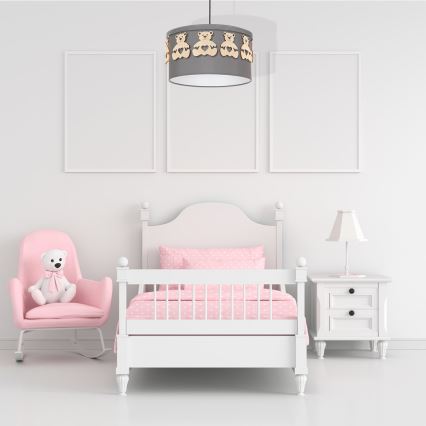 Barn Hängande Ljuskrona med snöre björn 1xE27/60W/230V