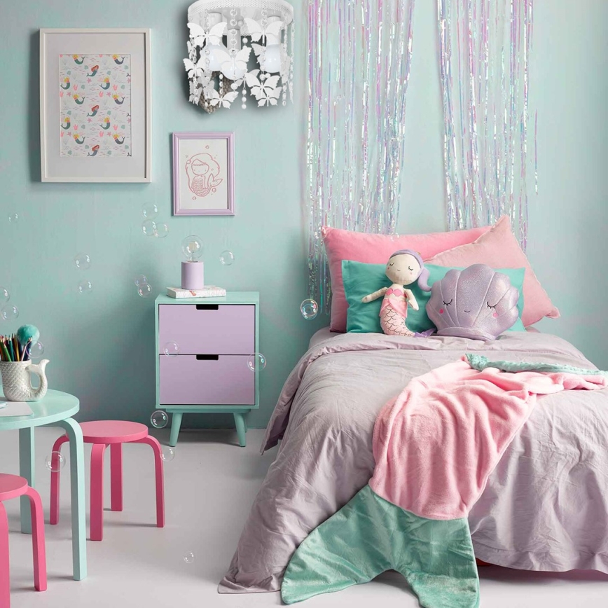 Barn Takbelysning ELZA fjärilar 3xE27/60W/230V vit