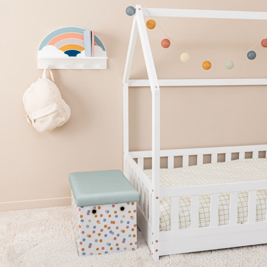 Barn vägg hylla med hangers regnbåge/färgrik