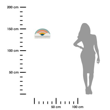 Barn vägg hylla med hangers regnbåge/färgrik