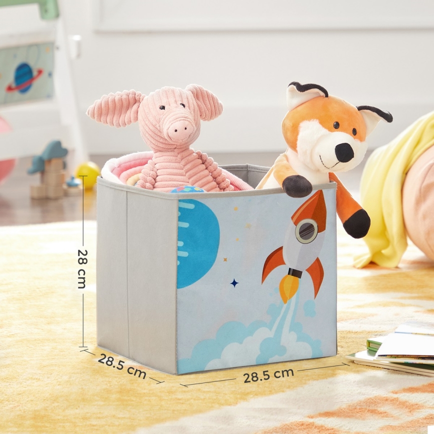 Barnbokhylla med tygboxar ANET vit