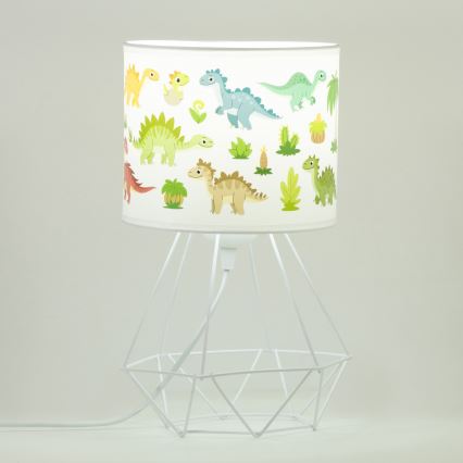 Barnbordslampa KIDS ROOM 1xE27/60W/230V Ø 18 cm dinosaurie