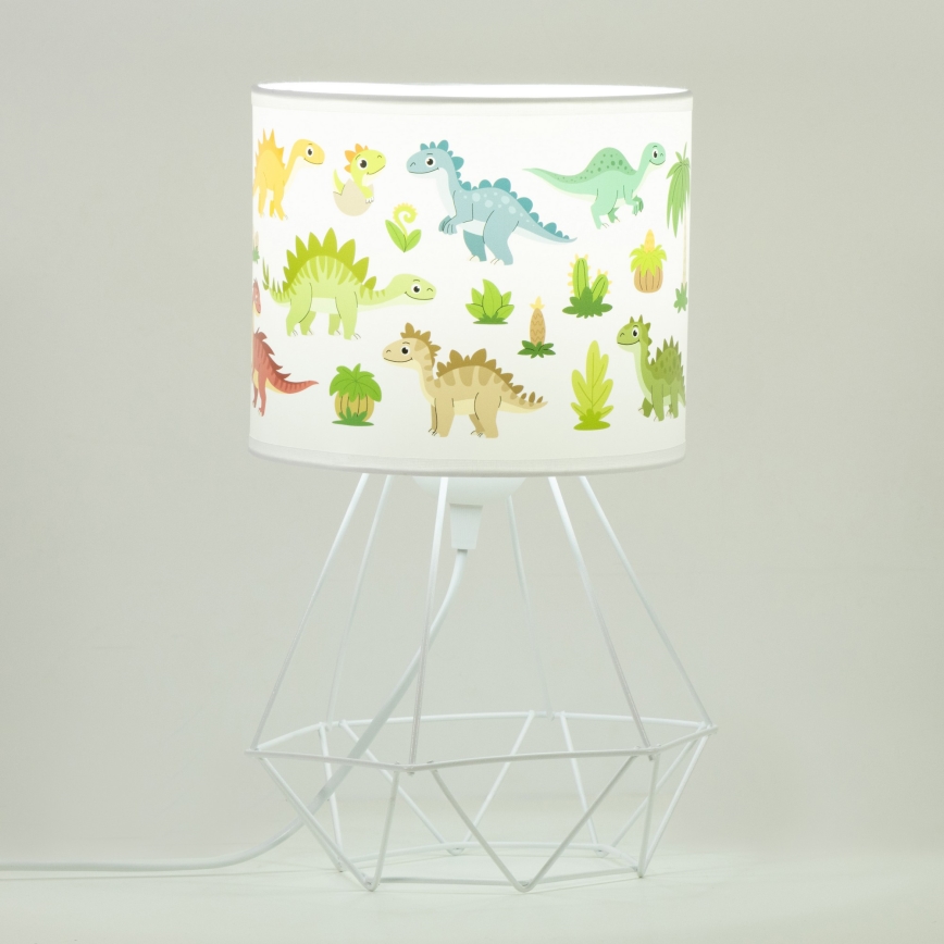 Barnbordslampa KIDS ROOM 1xE27/60W/230V Ø 18 cm dinosaurie