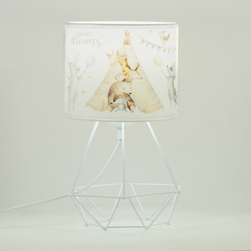 Barnbordslampa KIDS ROOM 1xE27/60W/230V Ø 18 cm med djurmotiv