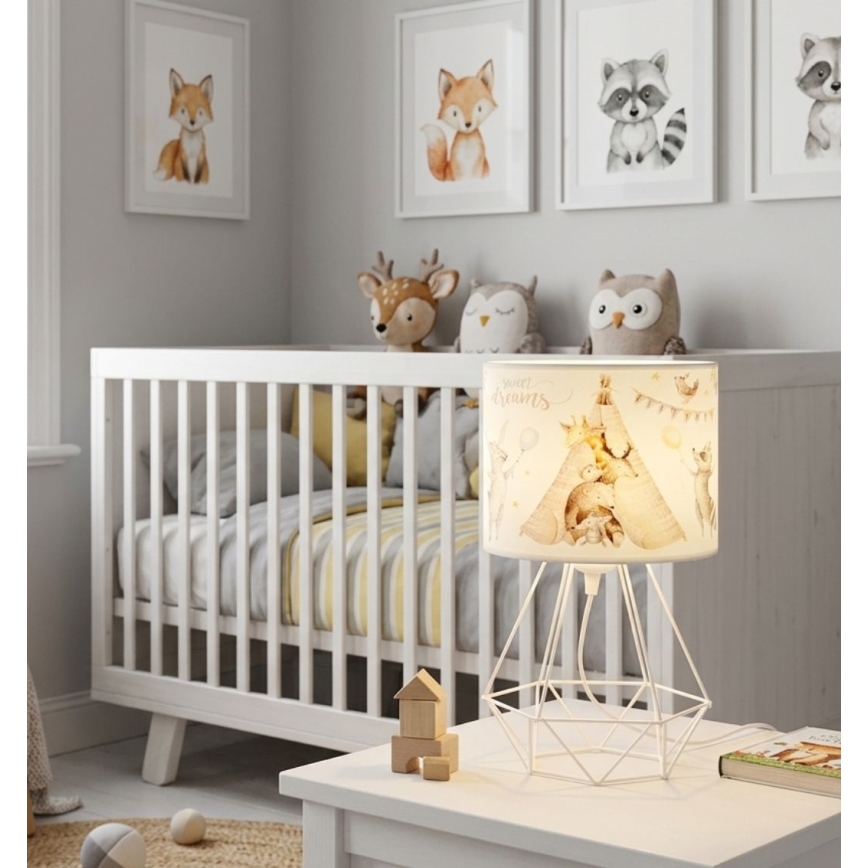 Barnbordslampa KIDS ROOM 1xE27/60W/230V Ø 18 cm med djurmotiv