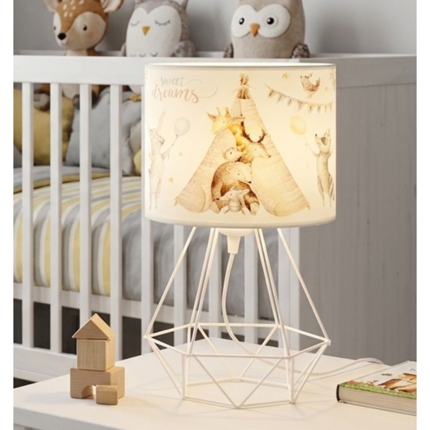 Barnbordslampa KIDS ROOM 1xE27/60W/230V Ø 18 cm med djurmotiv
