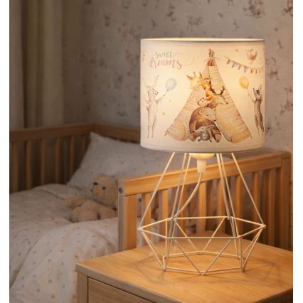 Barnbordslampa KIDS ROOM 1xE27/60W/230V Ø 18 cm med djurmotiv