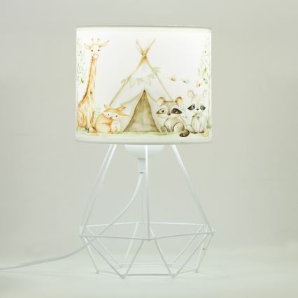 Barnbordslampa KIDS ROOM 1xE27/60W/230V Ø 18 cm med djurmotiv