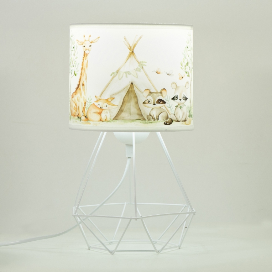 Barnbordslampa KIDS ROOM 1xE27/60W/230V Ø 18 cm med djurmotiv