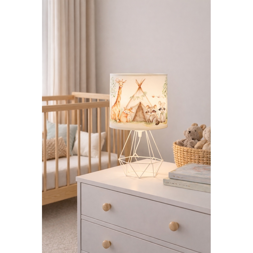 Barnbordslampa KIDS ROOM 1xE27/60W/230V Ø 18 cm med djurmotiv