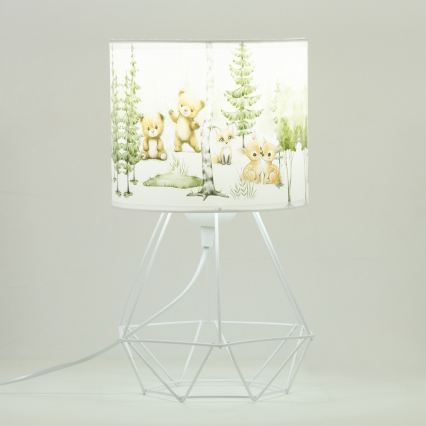 Barnbordslampa KIDS ROOM 1xE27/60W/230V, Ø 18 cm, med djurmotiv
