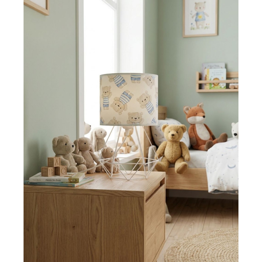 Barnbordslampa KIDS ROOM 1xE27/60W/230V Ø 18 cm teddybjörn