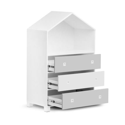 Barnbyrå MIRUM 126x80 cm vit/grå