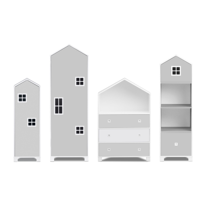 Barnbyrå MIRUM 126x80 cm vit/grå