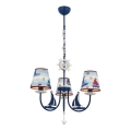Barnlampa BOAT 3xE14/40W/230V blå